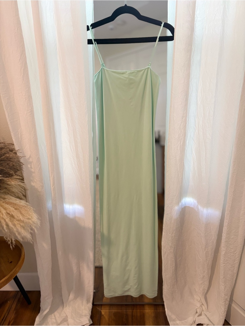 Fabletics Mint Green Convertible Maxi Dress with Removable Spaghetti Straps.